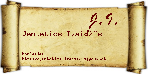 Jentetics Izaiás névjegykártya